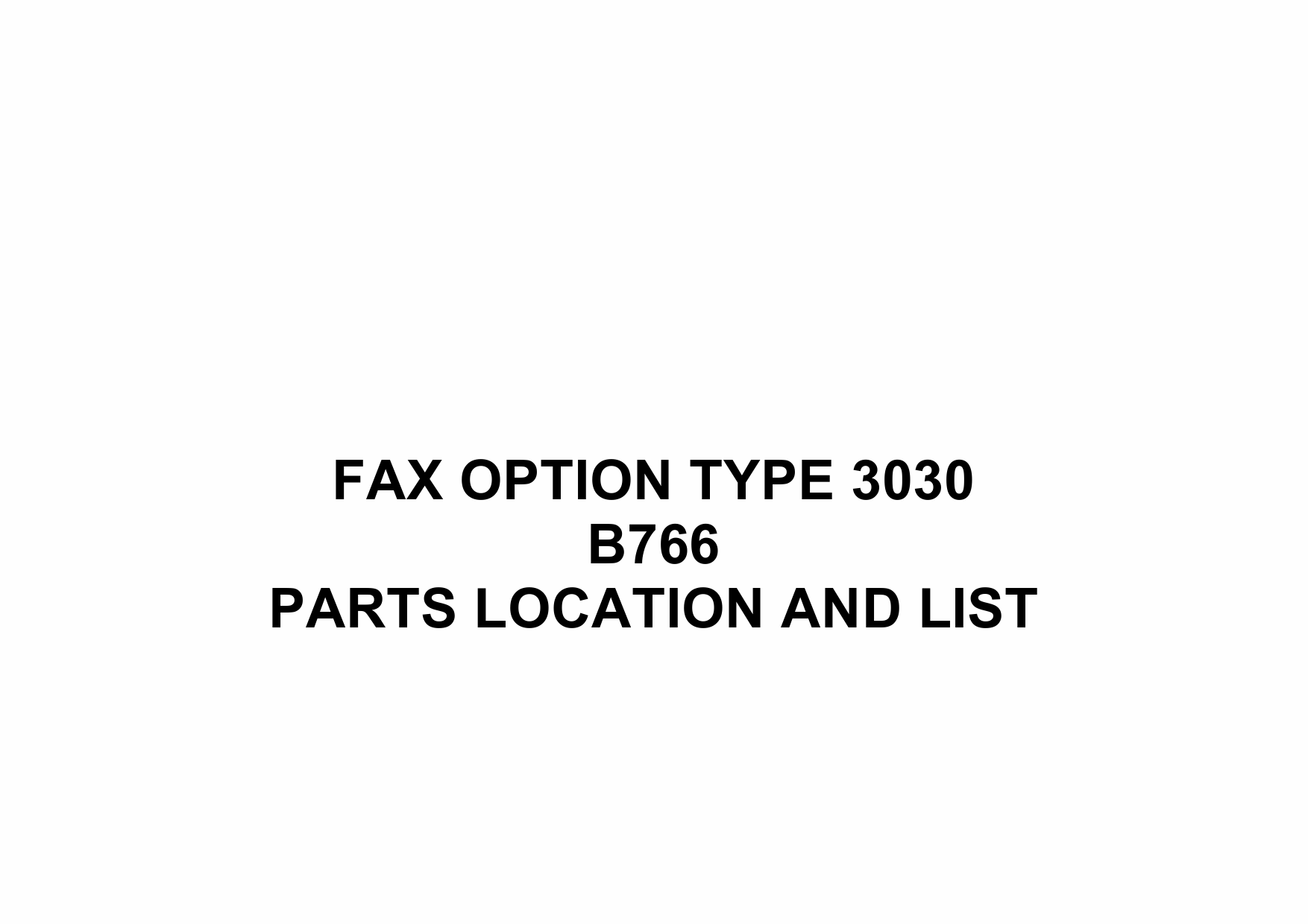 RICOH Options B766 FAX-OPTION-TYPE-3030 Parts Catalog PDF download-1